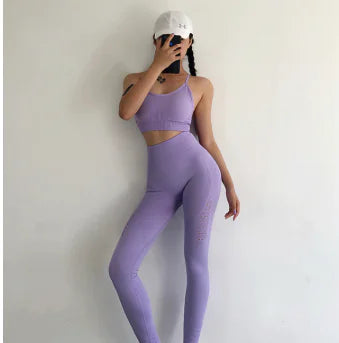 High-Waist Yoga Pants & Sports Bra Set