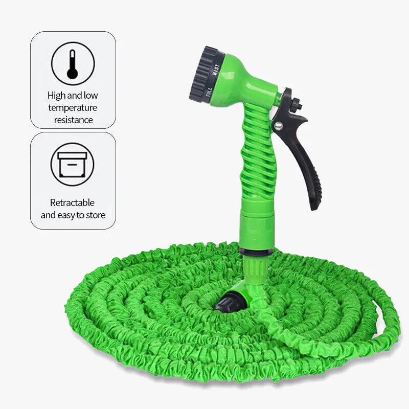 Expandable Garden Water Hose 25-100FT with Spray Nozzle