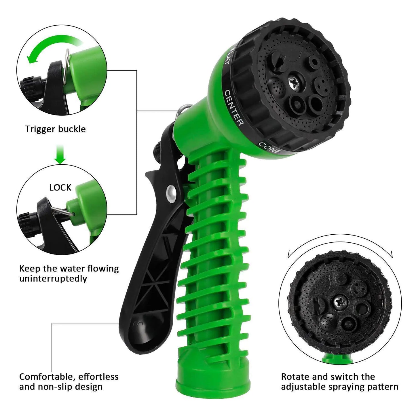 Expandable Garden Water Hose 25-100FT with Spray Nozzle