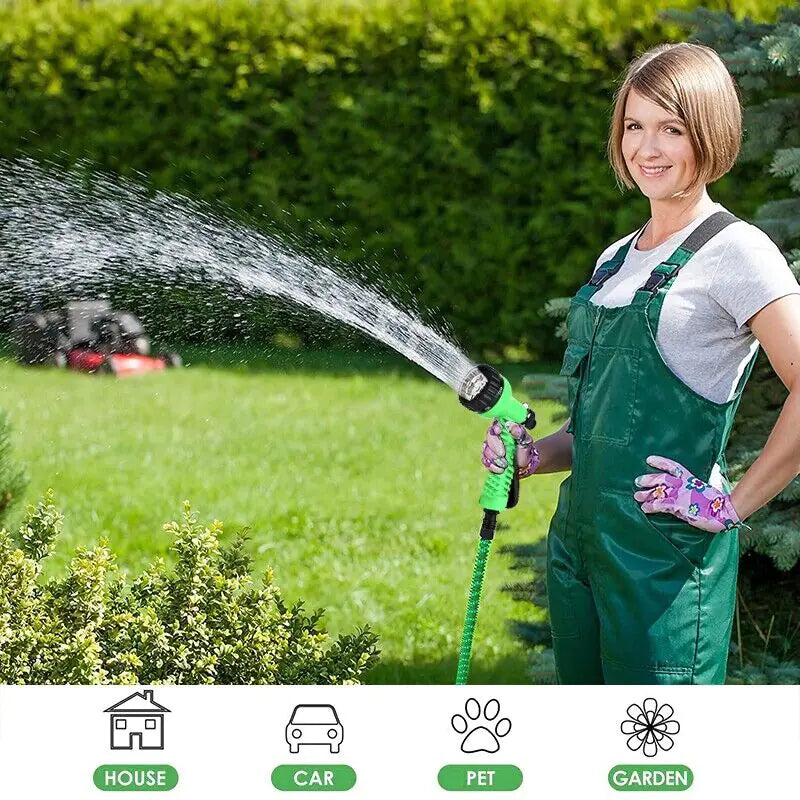 Expandable Garden Water Hose 25-100FT with Spray Nozzle