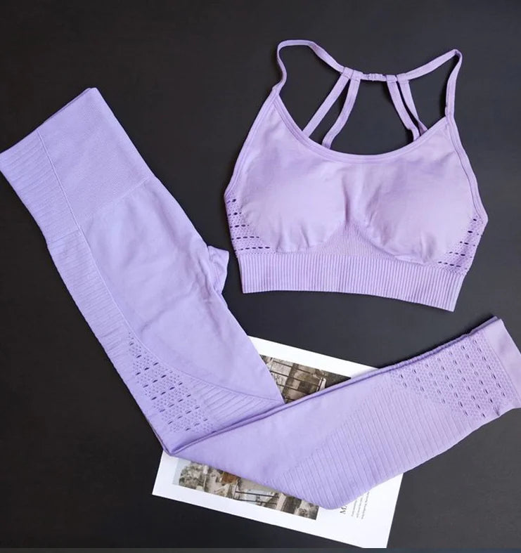 High-Waist Yoga Pants & Sports Bra Set
