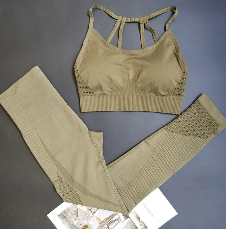 High-Waist Yoga Pants & Sports Bra Set