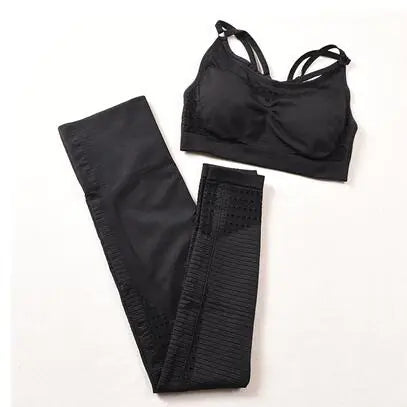 High-Waist Yoga Pants & Sports Bra Set