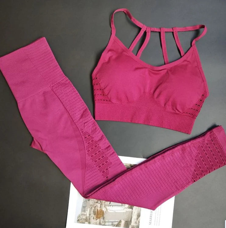 High-Waist Yoga Pants & Sports Bra Set