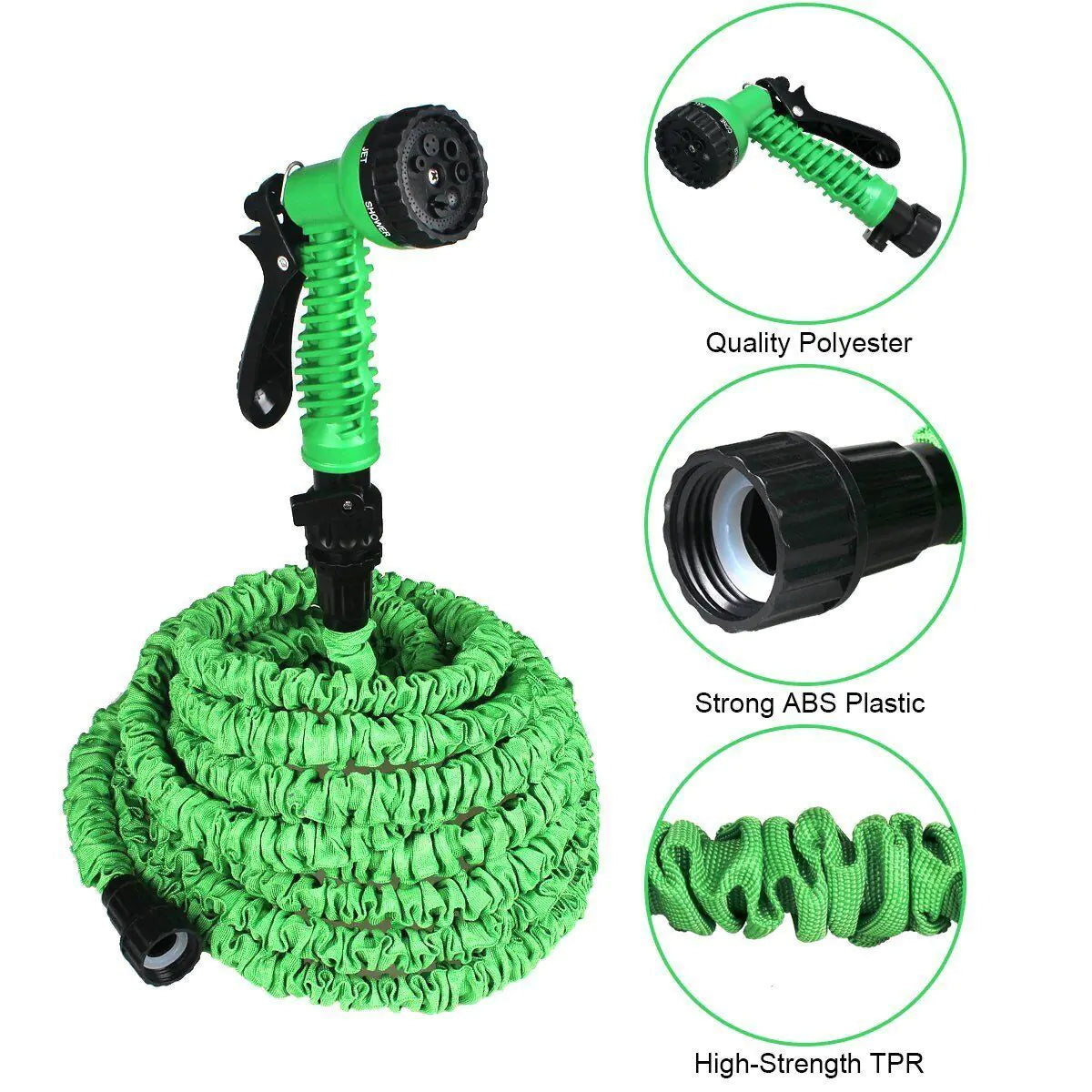 Expandable Garden Water Hose 25-100FT with Spray Nozzle